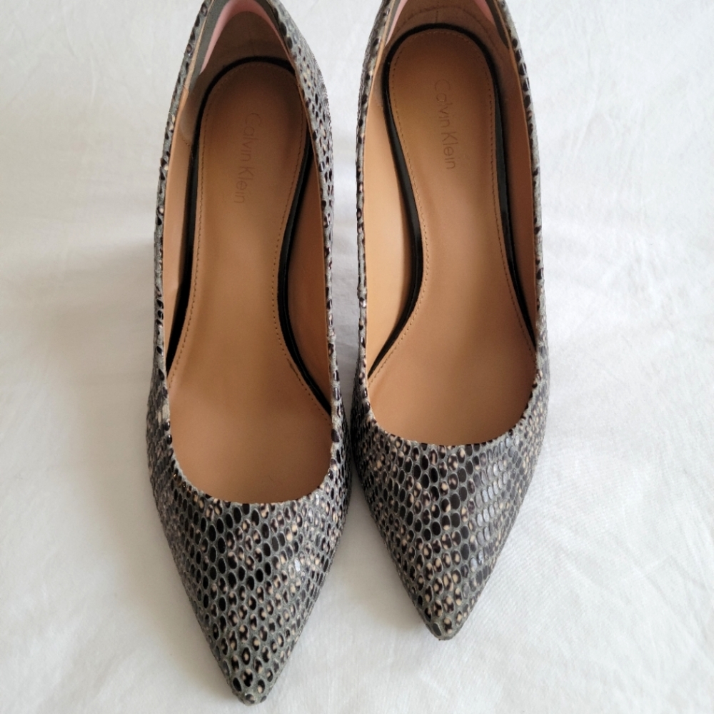 Calvin Klein Snake Print Heels